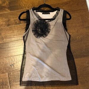 The Limited Black and Gray Sleeveless Blouse
